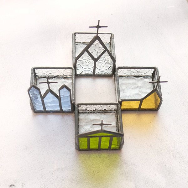 Stained Glass Tools/ Supplies Cathedral glass selection of 16 pieces x0 