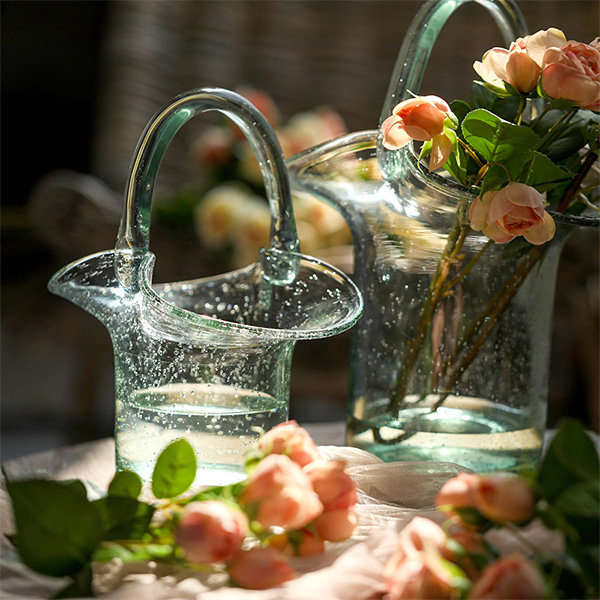Basket Or Tote Inspired Glass Vase