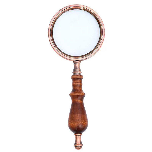 Vintage Inspired Magnifying Glass - Wood - Copper - ApolloBox