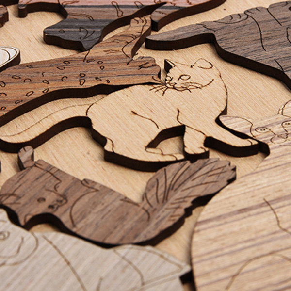 Cat with Mouse Wooden Puzzle