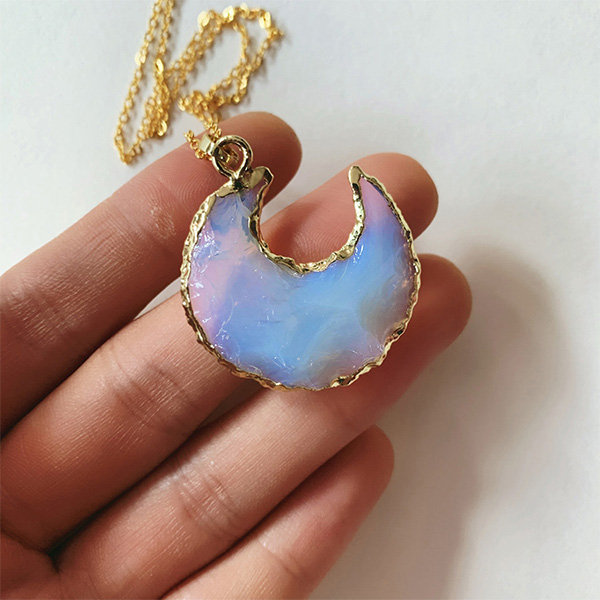 Hugging Opal Star moon Necklace (HOS) – SP Inc.