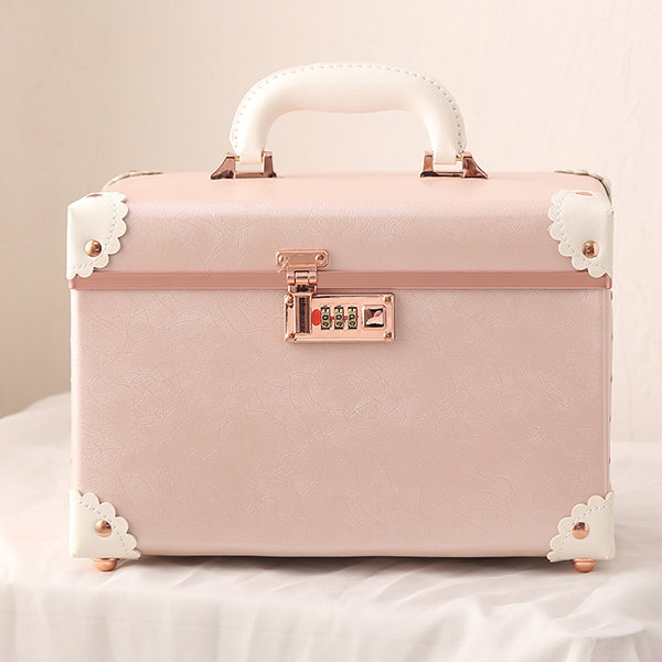 Locked Cosmetic Case Pu Leather