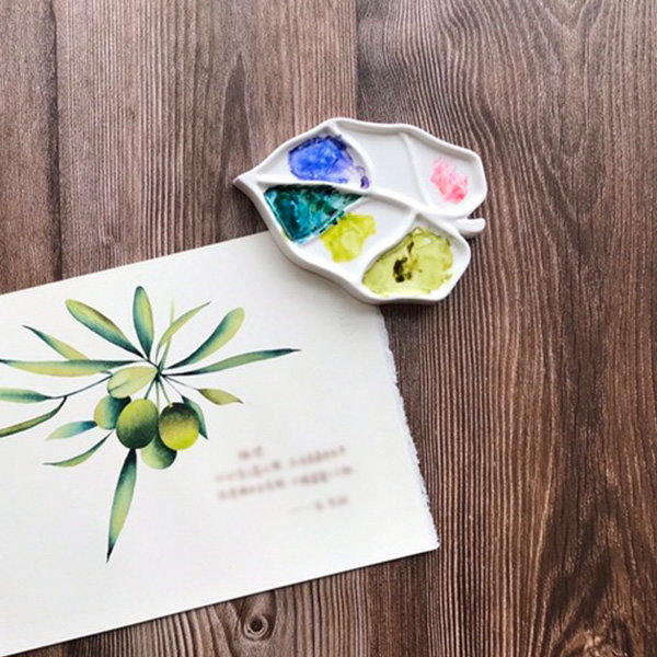 Leaf Shaped Paint Palette from Apollo Box