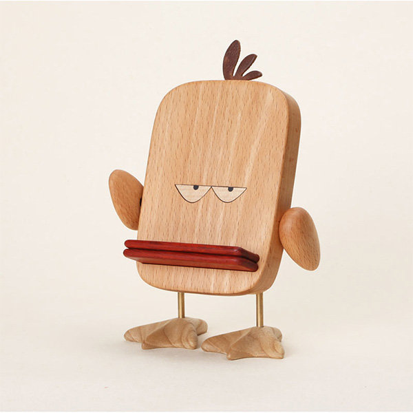 Quirky Duck Phone Stand - Phone Holder - Beechwood - Walnut Wood