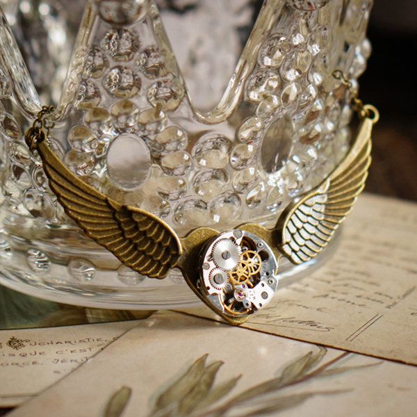 Wings Mechanical Pendant Necklace