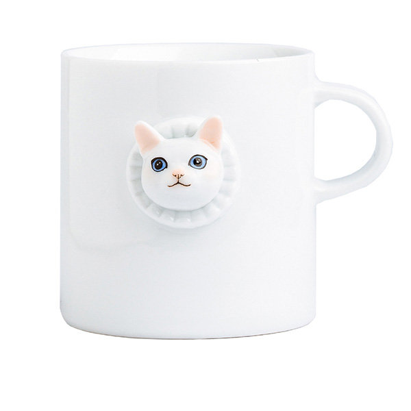 Cute Cat Mug - Ceramic - Relief Bread Pattern Design from Apollo Box