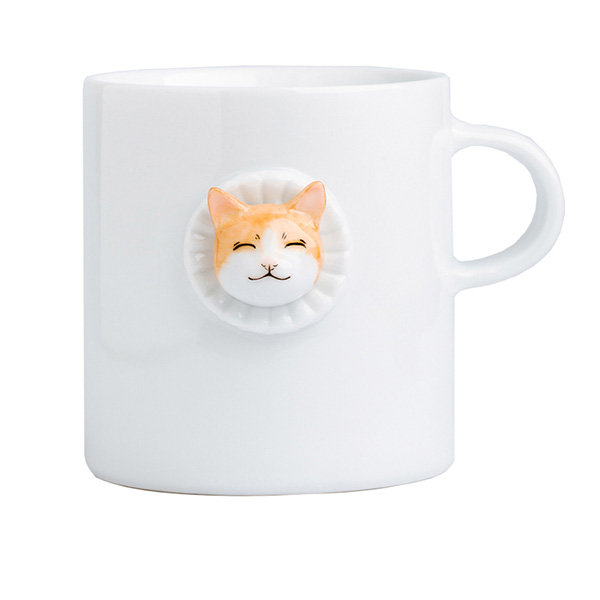 Cute Cat Mug - Ceramic - Relief Bread Pattern Design from Apollo Box