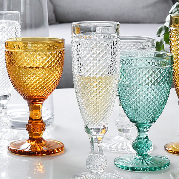 Colorful Embossed Glass Cup - Unique Drinkware from Apollo Box