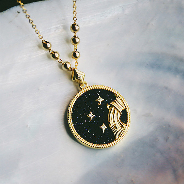 Blue Sandstone Zodiac Necklace - ApolloBox