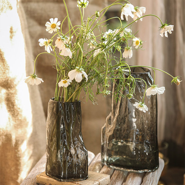 Colorful Gradient Tote Bag Decorative Vase Hydroponics Glass Vases Desk  Decoration Painted Flower Arrangement Flower Pots