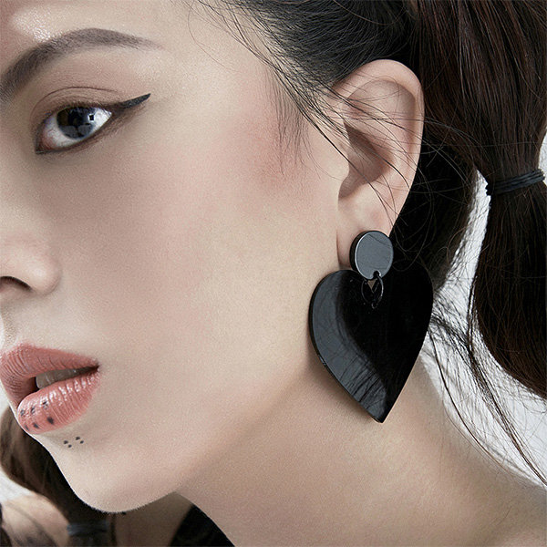 Black Acrylic Designer Inspired Earrings