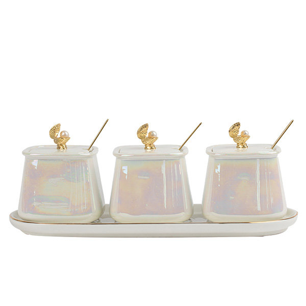 Elegant Pearl Topped Spice Jars - ApolloBox