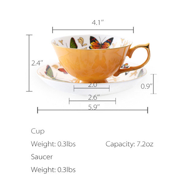 Elegant Teacup And Saucer Set - ApolloBox