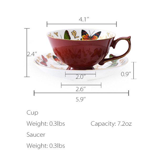 Elegant Teacup And Saucer Set - ApolloBox