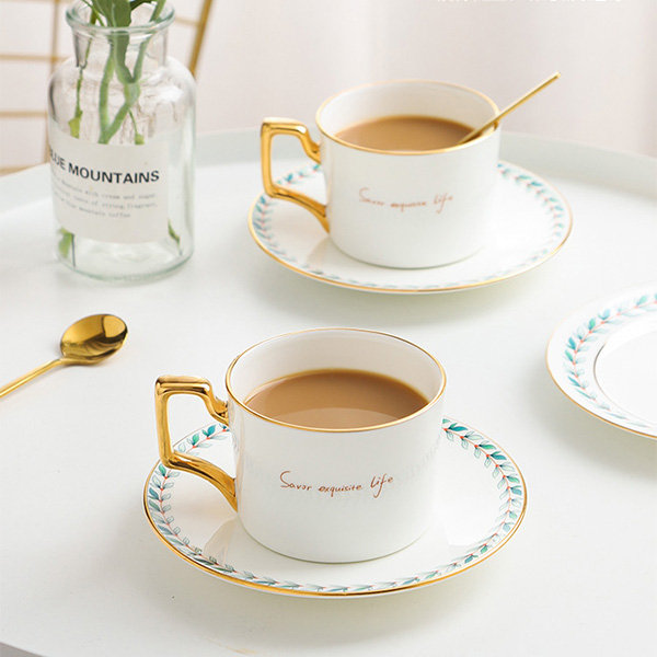 Porcelain tea cups and coffee cups