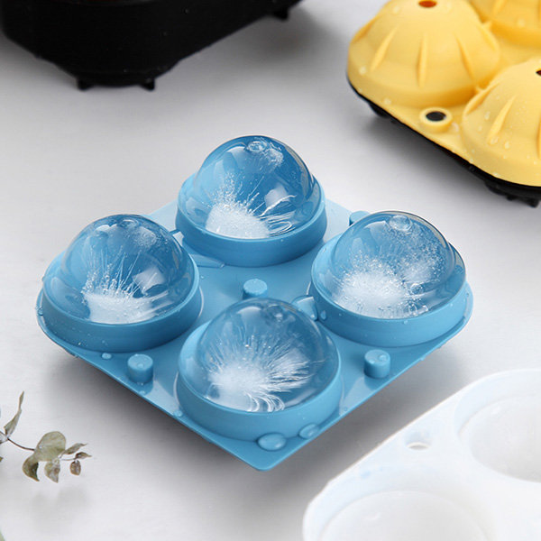 Silicone Sphere Ice Mold,Round Ice Cube Mold, Reusable Ice Ball Maker -  purple 