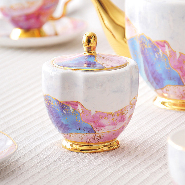 Golden Gilded China Coffee Cup Set from Apollo Box