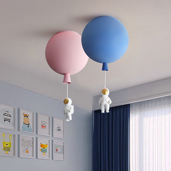 a funny cute astronaut and floating balloon acrylic ceiling light with many color options and sizes is the best gift for astronomers