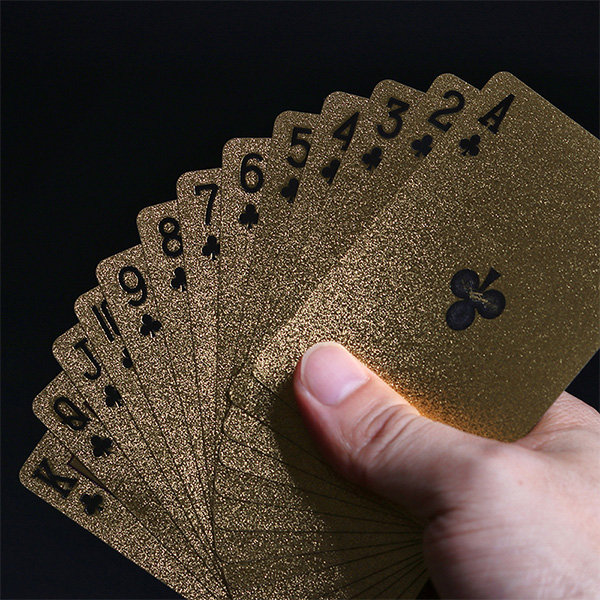 Shimmering PVC Playing Cards - Golden - Silver - ApolloBox