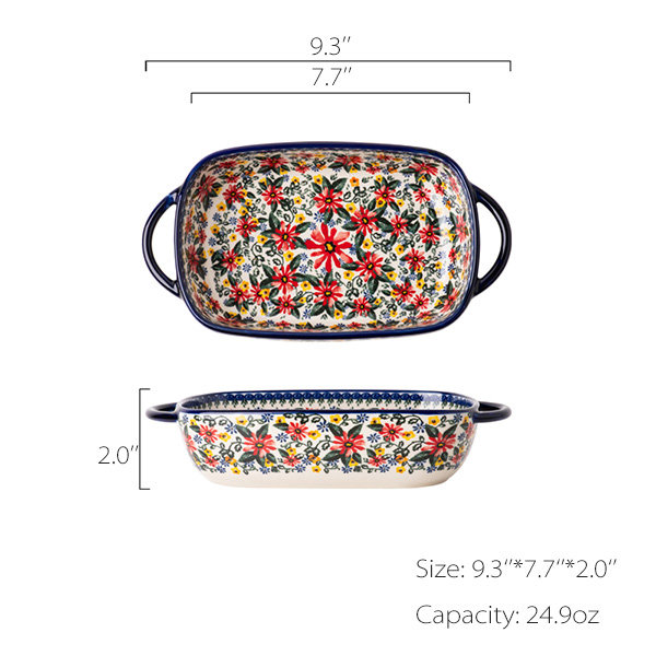 Floral Casserole Dish - Ceramic - 3 Styles Aailable from Apollo Box