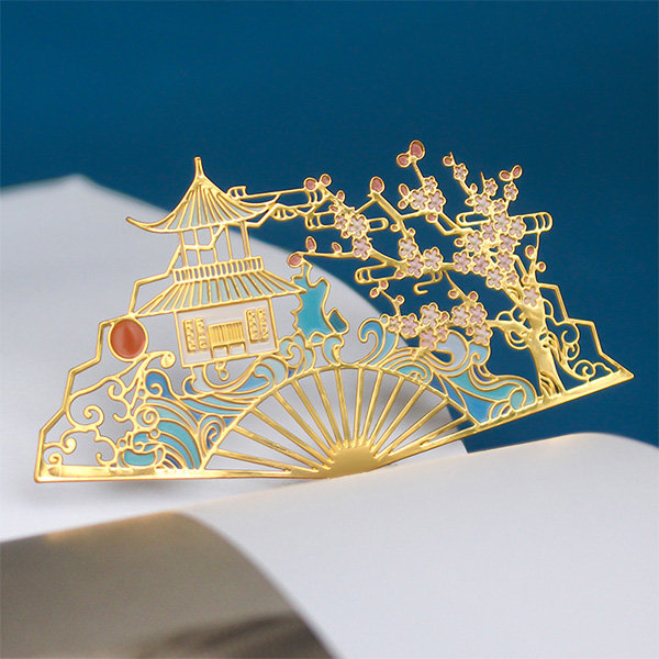 Chinese Inspired Metal Bookmark - Fox - Crane - Rrosefinch from Apollo Box