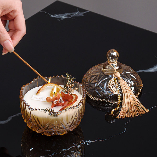Dried Flower Glass Candle Holder from Apollo Box