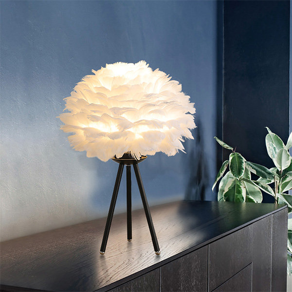 Ostrich Feather Lamp - Luxurious - Real Feathers - ApolloBox