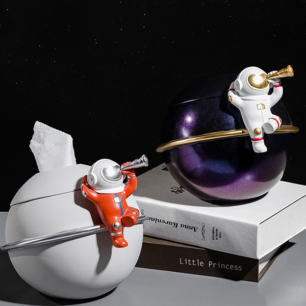 an unique funny Resin astronaut tissue box in planet and rocket styles is one of the perfect space gift for men