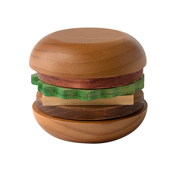 Hamburger Wooden Coasters from Apollo Box