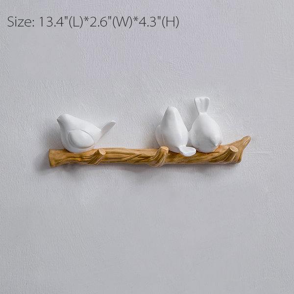 Bird And Branch Wall Hook - Resin - 3 Sizes - ApolloBox