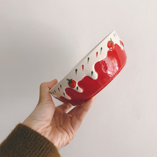 Pretty Strawberry Themed Ceramic Bowl - ApolloBox