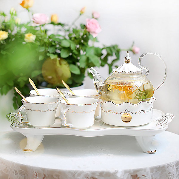 Glass Floral Tea Set from Apollo Box