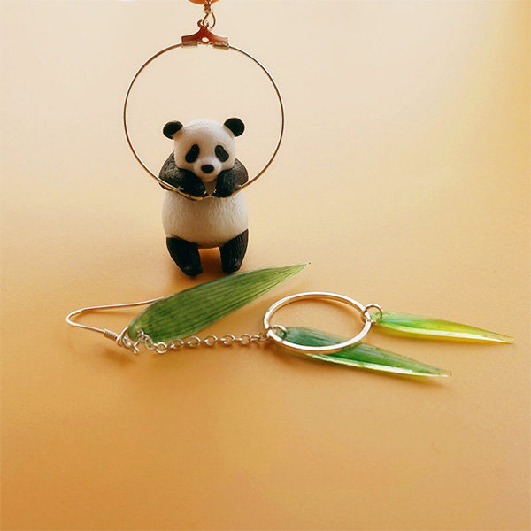 Panda Bamboo Earrings from Apollo Box