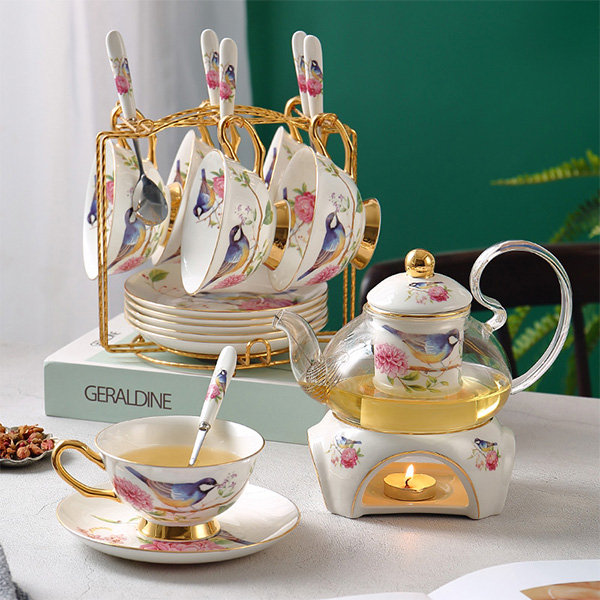 Glass Floral Tea Set from Apollo Box