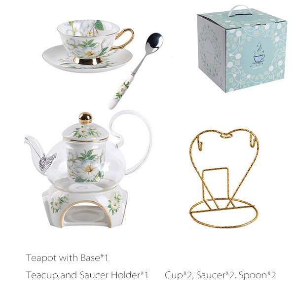 Glass Floral Tea Set from Apollo Box