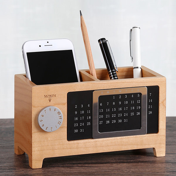 Wooden Calendar and Storage Bin - ApolloBox