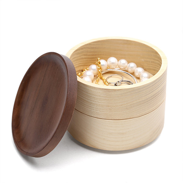 Round Wooden Jewelry Box - ApolloBox