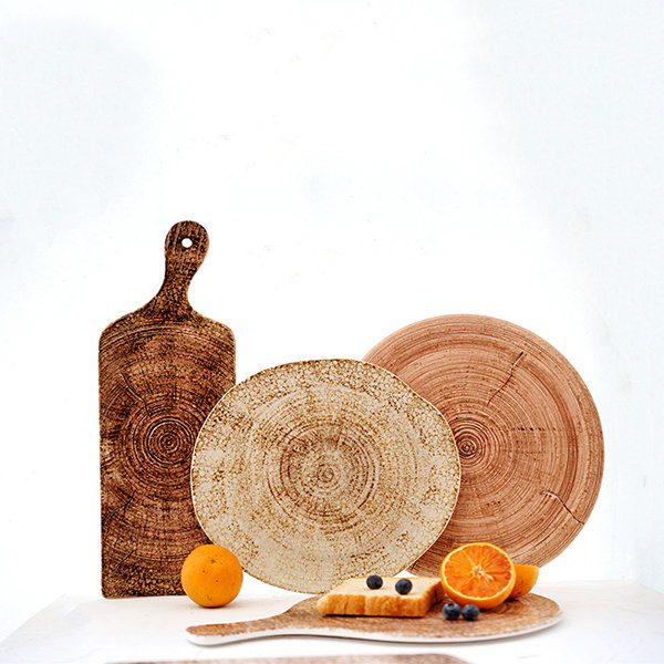 Wood Grain Inspired Ceramic Tableware
