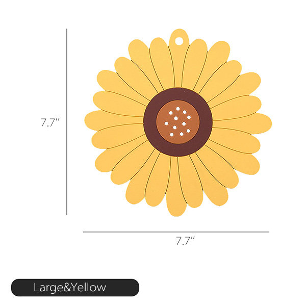 1pc Pvc Placemat Oil Painting Style Sunflower Pattern Placemat