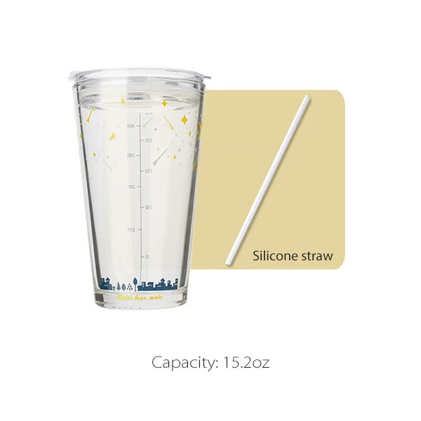 Glass Cup with Silicone Straw from Apollo Box