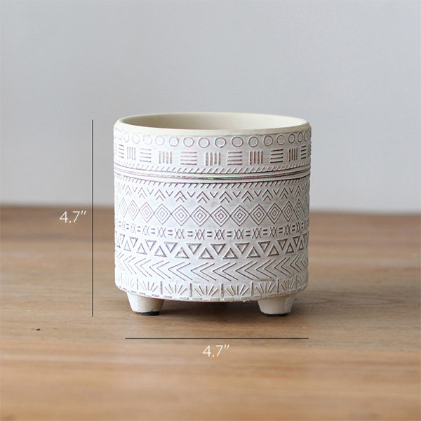 Aliso Black and White Ceramic Pots Set of 2