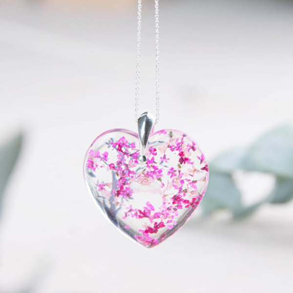 Pink Cherry Blossom Locket Necklace