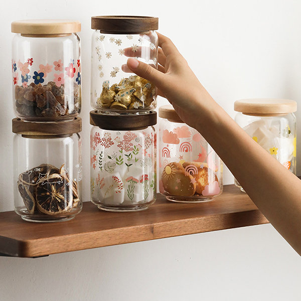 Glass Sealed Jar - With Wooden Lid And Spoon - Acacia from Apollo Box