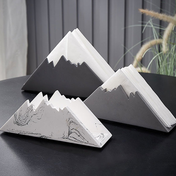 Emoshayoga Stainless Steel Napkin Holder Snow Mountain Paper Serviettes  Holder Metal Craft Table Tissue Holder for Dining Tables Hotels Coffee