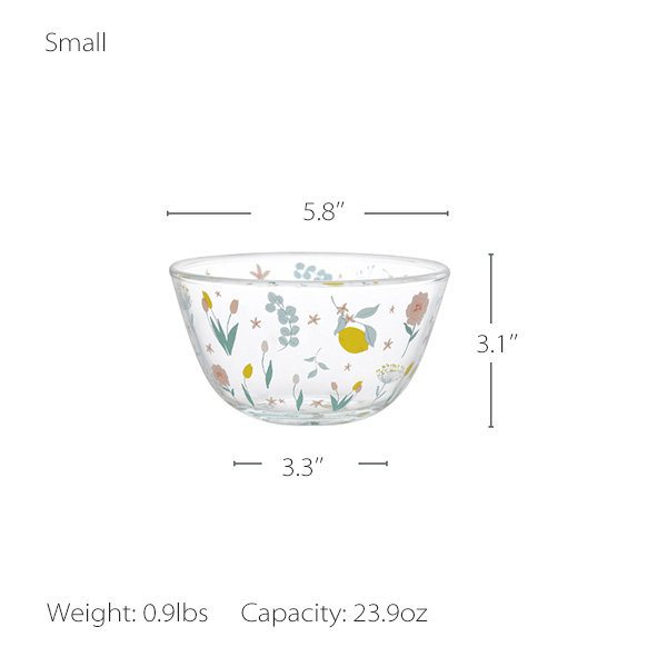 Floral Design Glass Salad Bowls from Apollo Box