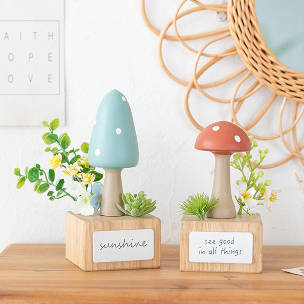 Wooden Mushroom Decor from Apollo Box