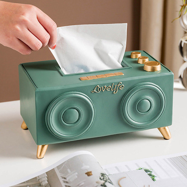 Vintage Radio Tissue Box Cover Napkin Holder Organizer Paper Table Dispenser New 