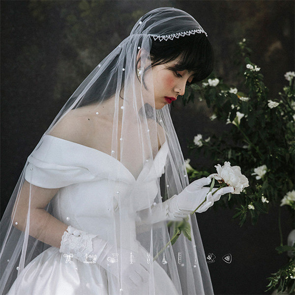 Pearl drop veil, wedding veil, bridal veil, wedding veil ivory – ALEX BRIDAL