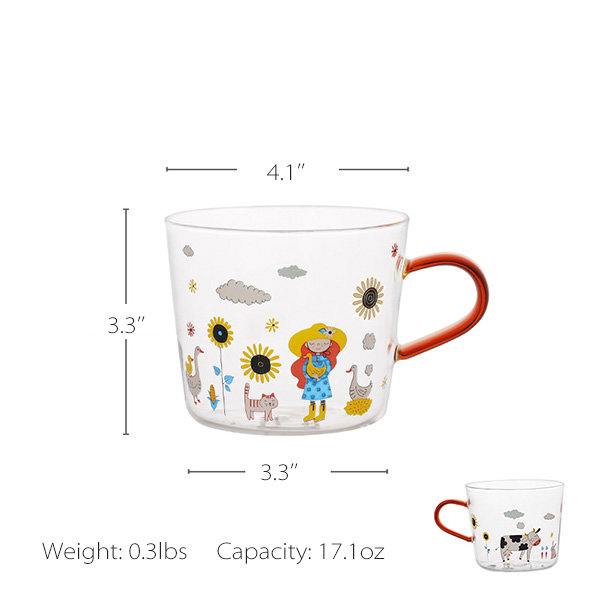 Cute Bear Glass Mug - 2 Colors Available - 14.2 oz Capacity from Apollo Box