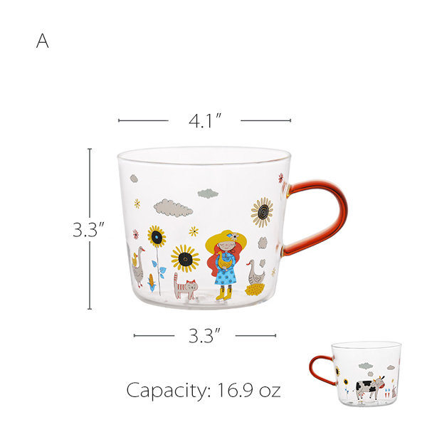 Cute Farm Themed Glass Mug - ApolloBox